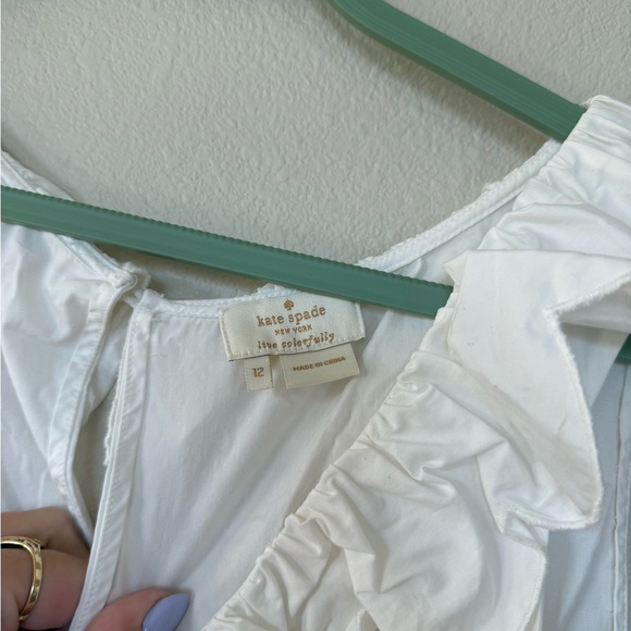 Kate Spade White Ruffled Tank Top - Picture 3 of 3